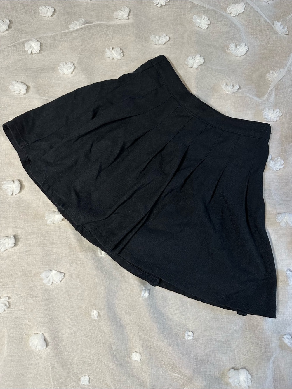 Hollister Black Pleated Skater Mini Skirt